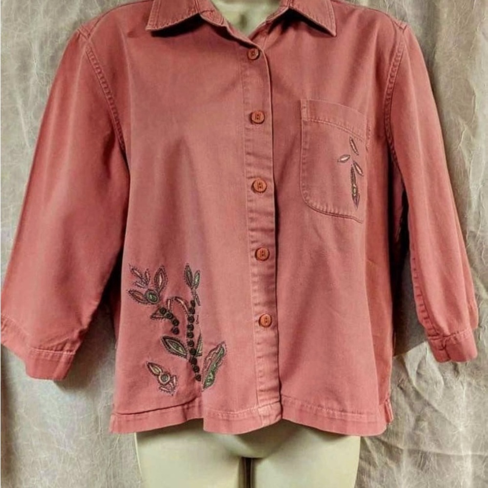 Christopher & Banks Cotton jacket in salmon color